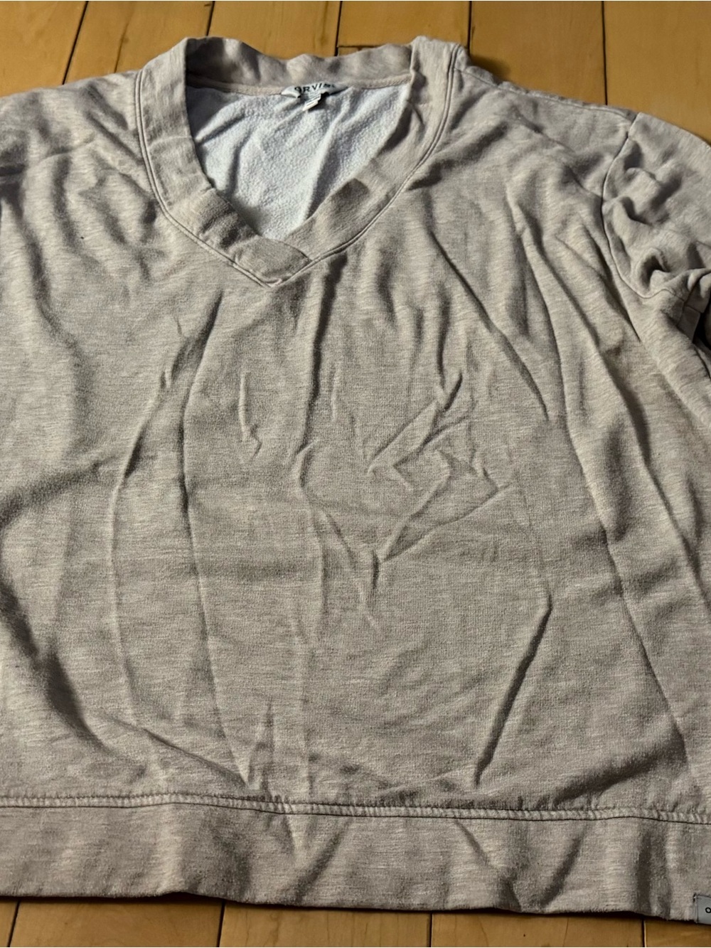 Oris Light Gray V-Neck Pullover Sweatshirt
